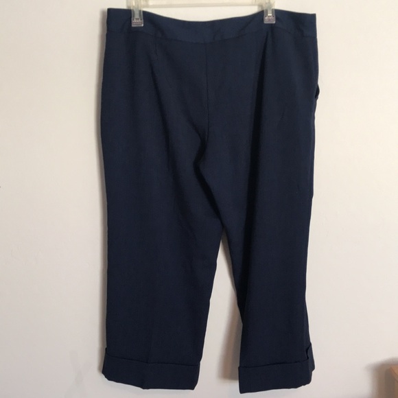 George Me by Mark Eisen crop Capri Navy color pant - Picture 4 of 10